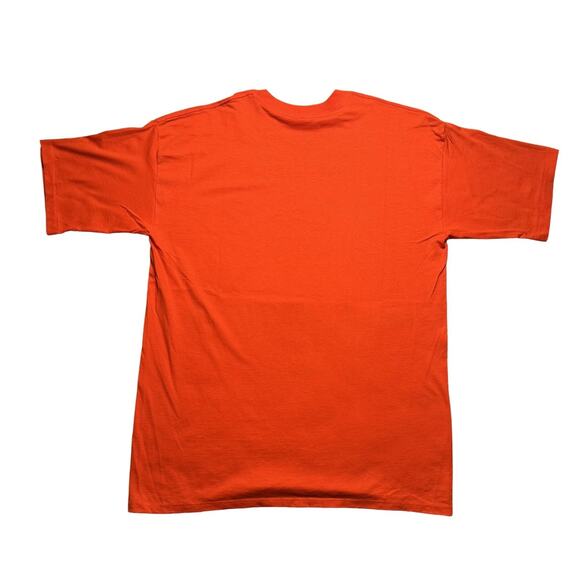 Vintage 1990s Boss By I.G. Design Spell Out Graphic Baggy Orange T-Shirt 2XL - Picture 5 of 6